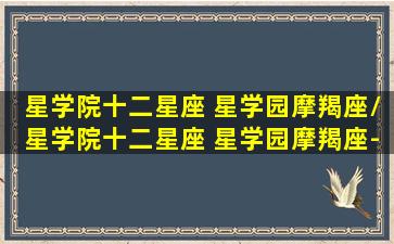 星学院十二星座 星学园摩羯座/星学院十二星座 星学园摩羯座-我的网站